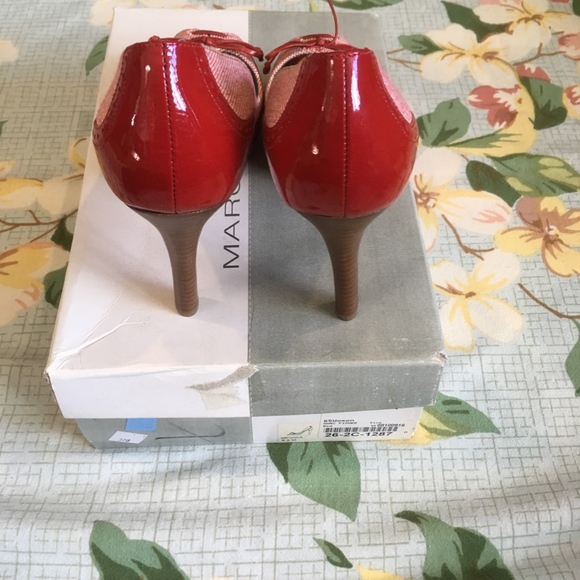 NIB Marc Fisher Red Patent Leather & Tweed Pumps - Picture 6 of 6